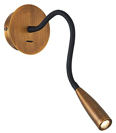 GWJKG Lampada Collo Cero in Bronzo - Luce Lettura al con Interruttore Tipo di Nave, Applique a Parete da Letto, Ufficio, Studio e Decorazioni la Camera per Bambini