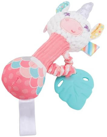 Fdit Mjuk Rattle Leksak för Baby, Plysch Spjälsäng för Bebisar, Tandring Ingår, Leksak för Hörsel och Visuell Stimulering (Typ 2)