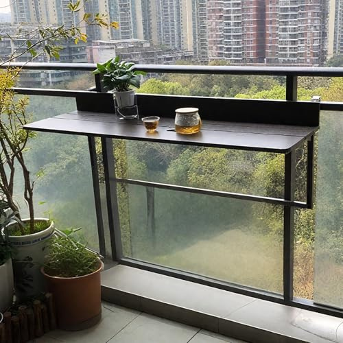 Balcony Hanging Table,Wall Mounted Folding Balcony Table,Adjustable Hanging Folding Table,Outdoor Space-Saving Balcony Railing Ta,Balcony Table Hanging Railing,Balcony Railing Table(120 * 37