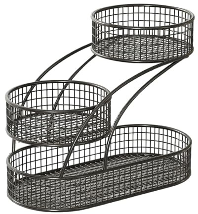 MotiveTech Frutero de Cocina Portátil Cesta Metálica para Frutas Bandeja Organizadora para Verduras y Pan Diseño Moderno y Adecuado para Bodas