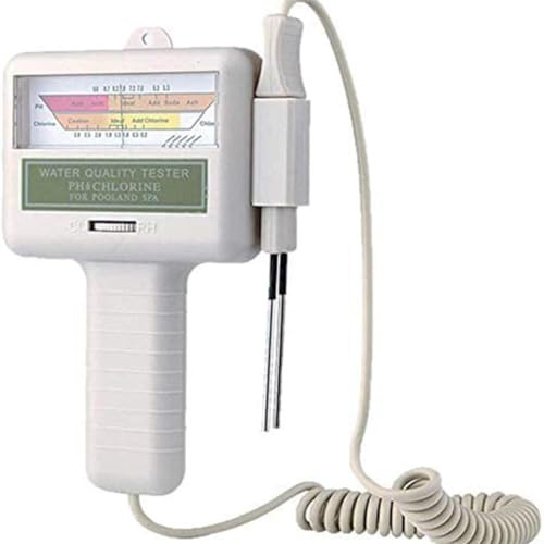 Dioche Tester di Cloro 2 in 1 - Misuratore del Contenuto di Cloro per Piscine e Tester del PH dell'Acqua - Strumento Portatile per Testare la qualità dell'Acqua Adatto per Piscine e acquari.