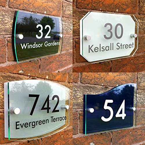 Personalisiertes Haustürschild mit Hausnummer Straßennamen Wetterfest, Rostfrei und UV-sicher Ihre Hausnummer und Strasse Leicht zu Lesen