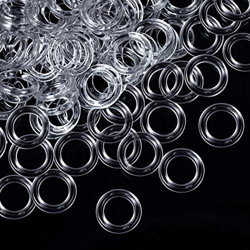 Boao 100 Stücke Durchsichtige Römische Raffrollo Vorhang Ringe，16 mm Außen Durchmesser, 10 mm Innen Durchmesser,Raffrollo Zubehör Kunststoffringe Plastikringe