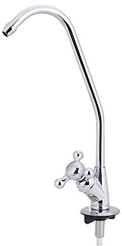 Küchenarmatur,Umkehrosmose-Wasserhahn, 6.35 mm Zink-Allo-Wasserhahn, 360 ° drehbarer Design-Wasserhahn, Küchenspüle, Wasserhahn für Umkehrosmose RO Trinkwasserfilter (Silber), Wasserhahn Trinkwas