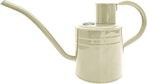 Kent & Stowe Regadera Vintage de 1 litro en Crema – Jarra de Acero galvanizado para regar Las Plantas de Interior – Jarra de Estilo clásico inglés con Borde Elevado