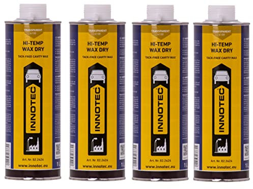 4 Stück Innotec Hi-Temp Wax Dry Transparent - Next Level Konservierung für Automotive & Industrie - Idealer Unterbodenschutz und Hohlraumkonservierung - Rostschutzmittel für Fahrzeuge - 1 Liter Dose