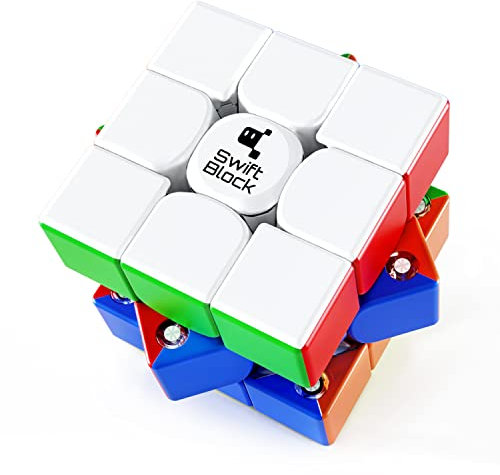 Magischer Zauberwürfel Original 3x3, Swift Block 355s Speed Cube Stickerless mit 48 Magnete/5 Stufen Elastischen Anpassung/Flügelförmig IPG/Patent für Magnetkabinen, Magic Cube für Kinder Erwachsene