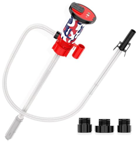 Pompa Travaso Gasolio, Pompa a Batteria Professionale,Pompa Elettrica per Benzina,Pompa Carburante,Pompa per Tanica,Pompa di Travaso di Olio Diesel, Acqua e Benzina,Adatta per Travasare Ogni Liquido