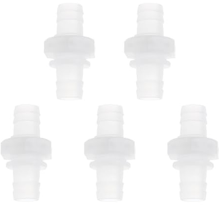 VGOL 5 PCS 1/2inch Hose Barb Thru Bulk Bulkhead Fitting Plastic Hex Straight Union Adapter Barb Pipe Connectors for Water/Fuel/Air