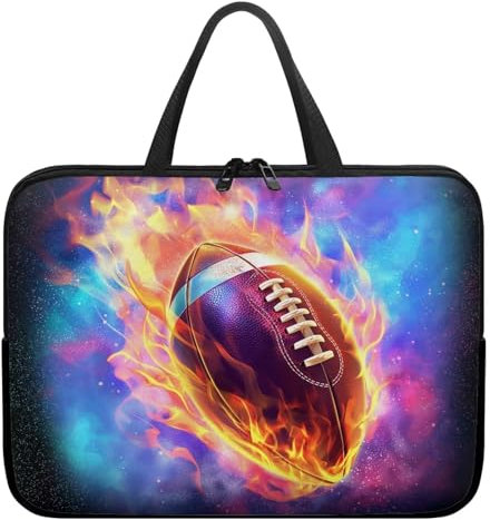 Belidome Housse pour ordinateur portable 10 Motif football américain Fire