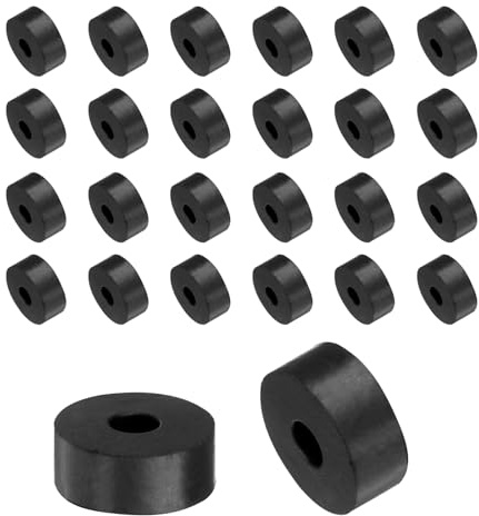 QUARKZMAN 48Pcs Entretoises en Caoutchouc 6x20x8mm (IDxODXH) | Rondelles en Caoutchouc Épaisses 20mm de Diamètre Extérieur 6mm de Diamètre Intérieur 8mm de Hauteur, Rondes Anti-Vibrations