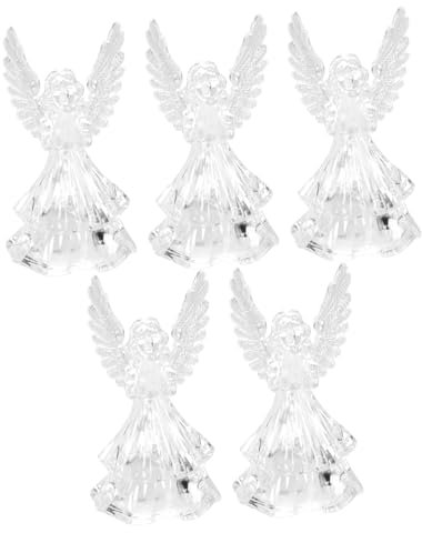 MAGICLULU 5stücke Leuchtende Acryl-engel Weihnachtsdekoration Led Engel Lampe Tischdeko Für Festliche Beleuchtung Und Wohnung Weihnachtsengel Ornamente Glowing Angel Decor