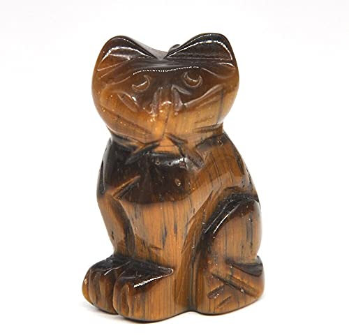 Home Collections 1,5 Statue Naturstein Kristall Tierfiguren Steine Dekoration (Tigerauge)