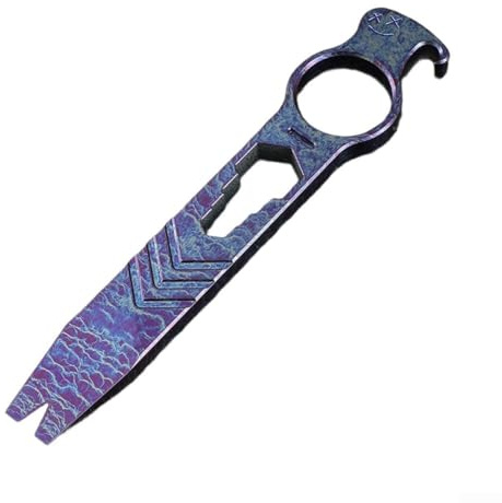 Oniissy EDC Multifunktionswerkzeug, Brechstab-Schraubendreher, Brecheisen, Flaschenöffner, Metall, leicht, ergonomischer Griff, kompakt, tragbar, Schlüsselanhänger, Werkzeug für Outdoor-Abenteuer