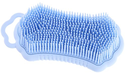 IMIKEYA Silikon Kopfhautmassagegerät mit Doppel Seitigem Design zur Sanften Reinigung und Massage der Kopfhaut und Körpers unter Dusche Blau