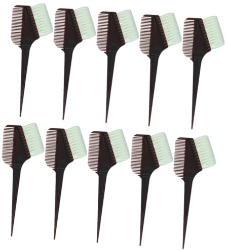 Tofficu Pettine per Tinta Chioma 10 Pezzi Nero in Plastico Facile da Impugnare per Colorazione Chioma Fai da Te e Professionale