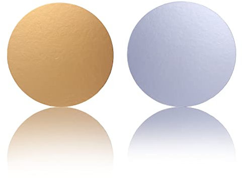 Miss Bakery's House® Cake Board - 3 mm - Ø 30 cm - Silber&Gold - 10 Stück - rund - Tortenunterlage beschichtet - beidseitig