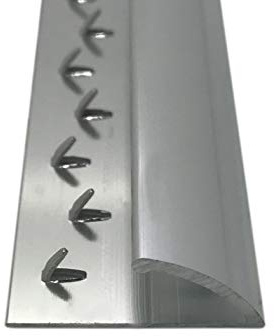 Prestige - 3ft (0.9metre) Carpet to Vinyl Flooring or Doorway Edge Trim - Grandismo - Single Side Metal Edging Plate Strip Threshold Heavy Duty Door Bar - Bright Silver Colour