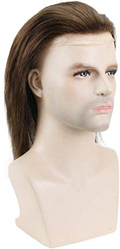 Dreambeauty 12 inch Long Hair Men's Toupee 10×8 Hairpieces for Men 100% European Virgin Human Hair Replacement System Hair Topper Pieces for Men Mono Net with PU Around (#3 Color)