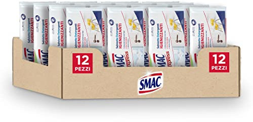 Smac Express - Salviette Detergenti Igienizzanti per Superfici, Fino a 960 Panni, Rimuovono Germi e Batteri, Fresco Profumo, Fino a 80 Panni Piccoli x 12 Confezioni
