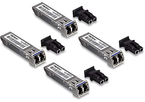 TRENDnet Modulo LC monomodale SFP, TEG-MGBS10/4, per fibra monomodale, distanze fino a 10 km, SFP Gigabit, supporta fino a 1,25 Gbps, Gigabit Ethernet IEEE 802.3z, protezione a vita