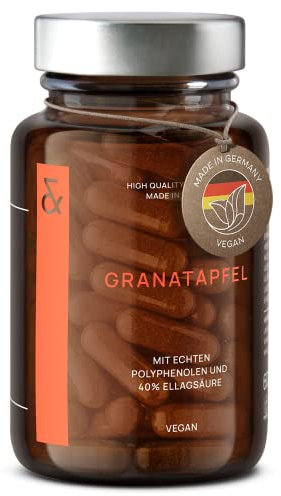 CLAV® Granatapfel Kapseln - 1000mg hochdosiert pro Tagesdosis - Natürlicher Granatapfelextrakt reich an Polyphenolen mit 40% Ellagsäure - Vegan