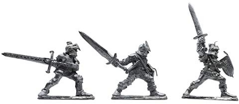 IRON WIND METALS 3 Piece 3-Stage Fighter Set - 100% Lead-Free Pewter - Classic Fantasy Miniatures for 28mm Table Top Games - Made in USA - RAL Partha Miniatures