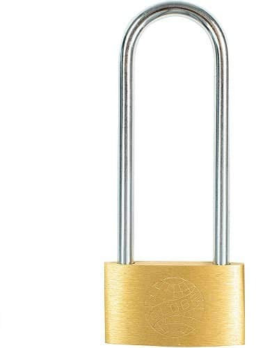 CABLEPELADO Lucchetto ad arco lungo | Lucchetto di sicurezza | Lucchetto in ottone | Ottone e arco in acciaio | Larghezza: 50 mm