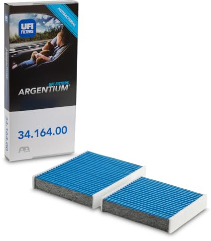 UFI Filters, Filtre d'Habitacle ARGENTIUM 34.164.00, Filtre d'Habitacle de Remplacement, Adapté à la Voiture, Applicable sur Différents Modèles Citroen, DS Automobiles et Peugeot