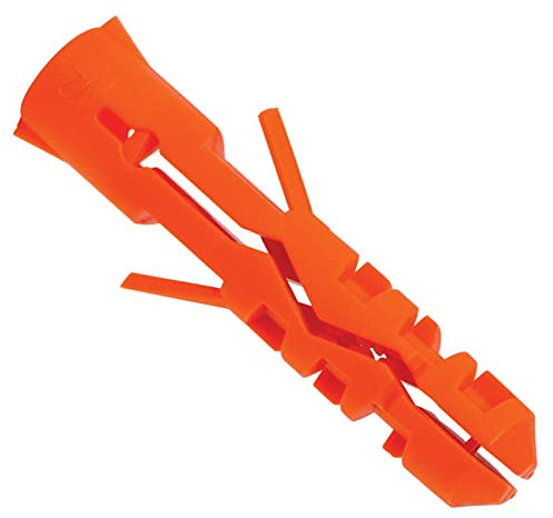 8x40mm Spreizdübel, Dübel für Schrauben (100 Stk.) Nylon Schraubbefestigungen, Erweiterungsstecker, Kunststoffhülle Anker für 4,5–6mm Durchmesser Schraube, für Trockenbau, Ziegel, Beton (Orange)
