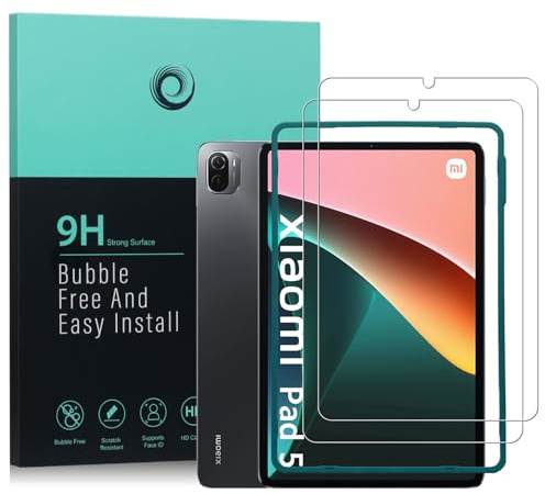 Ibywind schutzfolie kompatibel mit Xiaomi Pad 5/Pad 5 Pro 11, mit Easy Install Kit (Zentrierrahmen),Blasenfreier, kratzfester Displayschutz mit 9H-Härte