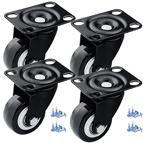 Lenkrollen Für Möbel, Schwere Möbelrollen, PVC Geräuscharme Schwenkrollen Räder Für DIY, Rollen Für Möbel Für Wagen, Transportrollen Mit Schrauben, Lenkrollen 4 Stück,4nobrakes-50mm/M8