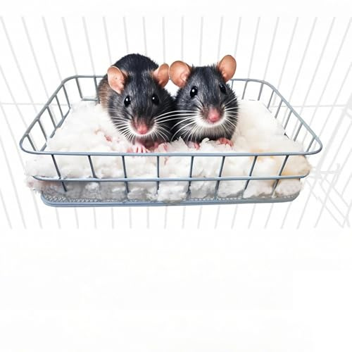JSLZF Rattenbett, Käfig-Plattform-Zubehör, Frettchen-Hängematte aus Metall mit Matte, kausichere hängende Eichhörnchen-Latte, Kleintier-Lebensraum für Hamster, Zuckergleiter, Blau