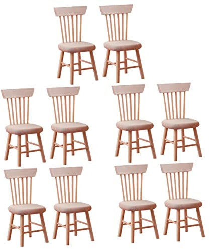 Toyvian Petite Chaise Miniature en Bois 8.1 X 8.3 X 1.7 Pouces Meuble pour Maison De Poupée 1/12 Accessoire Décoratif Léger Stable pour Bureaux Et Décoration Photo