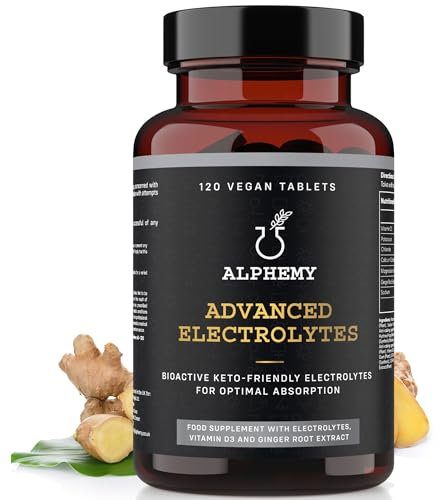 Advanced Electrolyte Complex | 120 Tablets / 4 Month Supply | Enhanced with Ginger Root Extract, Vitamin D3 & Magnesium. High Performance Salts for Fasting, Keto & Vegan Friendly, UK Made Alphemy