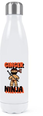 Ginger Ninja Double Wall Water Bottle Insulated Stainless Steel Sports Drinks 500ml White