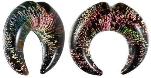 COOEAR Glas Taper Treble Spiral Blue Sky Plugs Ohrmesser Aufhänger 6mm-16mm Stretchers 1-Paar Fleisch Expander.