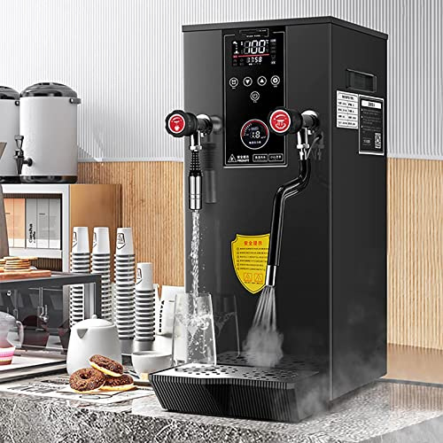 12L Commercial Multi-Purpose Milk Frother, Electric Milk Foam Maker LED Display for Espresso Coffee Tea Coffee Shop Dessert Shop Hotel Milk, Steam Milk Frothing Machine Full-Automatic Boiling