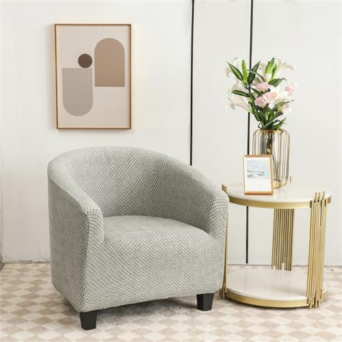 Highdi Sesselbezug Stretch Weich Chenille-Stoff Sesselüberwurf Clubsessel Sesselhusse - Waschbar Universal Sesselschoner mit Armlehnen für Clubsessel, Cocktailsessel (Hellgrau)