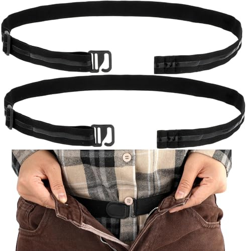 MSPEBEC Herren-Hemdhalter, Hemdenverschluss mit verstellbarem, elastischem Hemdständer, Hemdhaltergürtel, Herren-Business-Hemd versteckt für einen sauberen Look (schwarz)