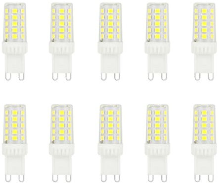 HUAMu Lot de 10 Ampoules LED G9 Blanc Froid 6000K, 5W Remplace Halogène 50W, AC 230V, Sans Scintillement, 500lm, Non Variable