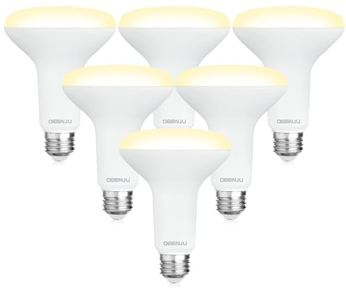DEGNJU BR30 LED Bulb, Dimmable Flood Lights Indoor CRI80 7W Equivalent 65W 2700K Soft White 650 Lumens, 15000 Lifetime Hours Recessed Light Bulbs, Interior E26 Base LED Can Light Bulbs, 6 Pack