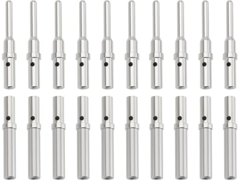 ECSiNG 10 Sätze 16-polige Crimp-Anschlussklemmen für Elektrische Leitungen DT-Anschlussklemmen 0460-202-16141 0462-201-16141 Kompatibel mit Deutsch 16-20 AWG Männlich Und Weiblich