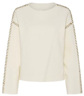YAS Yasstitcha Ls Knit Pullover S. Noos damtröja, Stjärna vit, M
