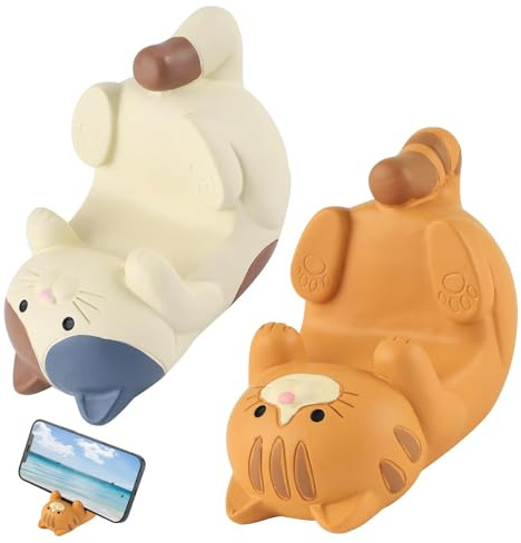 2pcs Funny Cat Holder Süßer Katze Telefonhalter FüR Katzen Universal Handyhalter Süßer Katze Tierische Niedlicher Handy Ständer Für Schreibtisch Katzen Handy Ständer Mobile Halterung Für Tablets