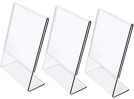 Gatuida 3stücke Acrylschildhalter Schilderständer Aus Acryl Klar Dokument Menü Tisch Ständer Mit Breitem Standfuß Für Theken Tische Schreibtische