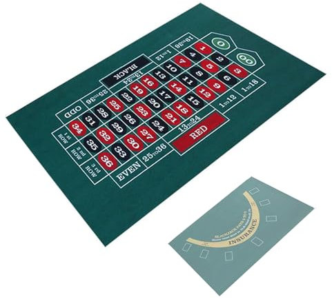 TAOZHUGONG Pokermatte Pokertischauflage, Pokerauflage Doppelseitige Muster, Poker Tischauflage Doppelseitige Filz Roulette Matte Tischspiel aus Filz 60x90 cm (A)