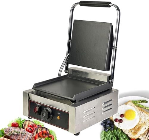 forplubossmmp Electric Sandwich Griddle Bread Presses, Commercial Sandwich Grill Stainless Steel Sandwich Press w/Fixed Point Movable Bracket for Fixable Pressing Plate From Multiple Angles,groo/smoo