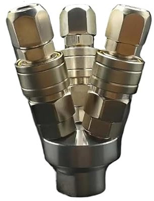 BIRXPMOS 3 Ways 1/4 Female C Type Air Hose Quick Coupler Socket Connector High Self-locking & Male Tube 12mm SUNBOOOYIN