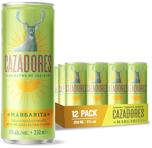 Cocktail Margarita CAZADORES pronto da bere, senza glutine e con aromi naturali, 5% ABV, 12 x 25cl / 250ml